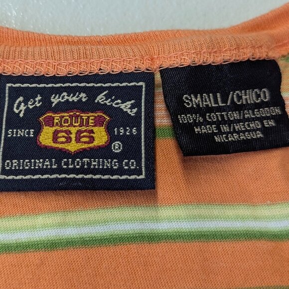 Two Tank Tops XS/S Gap and Route 66 Tie Tied Blue Orange Striped - Picture 6 of 15